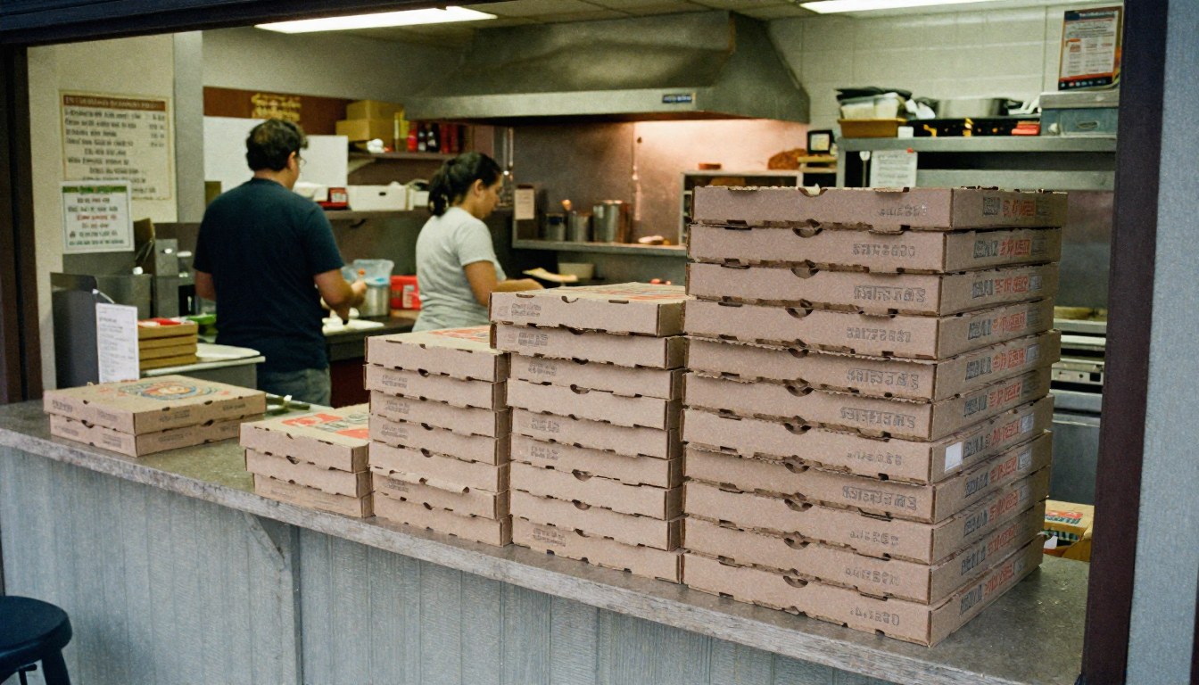 Frosty's Pizza Box Becomes Unofficial Hot Plate at Apartment Gathering
