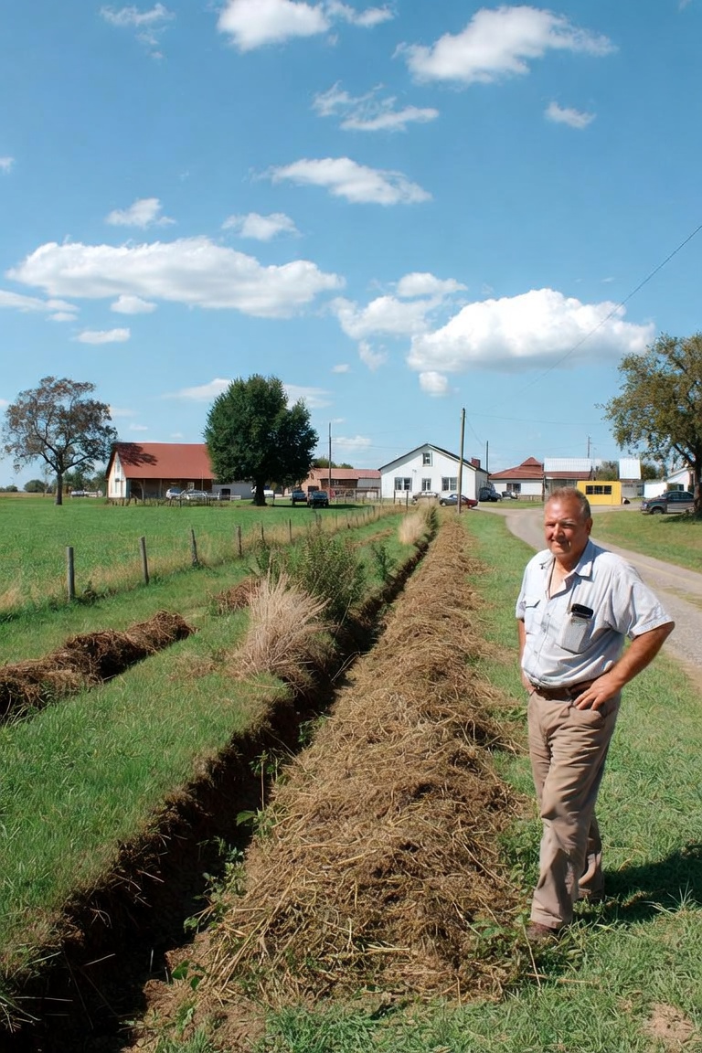 Local man declares victory after mowing ditch before neighbor