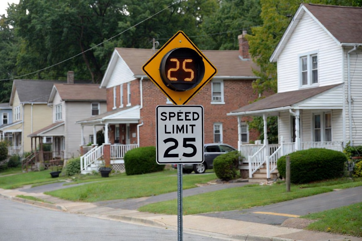 Village debates whether flashing speed sign on Main is 'too city'